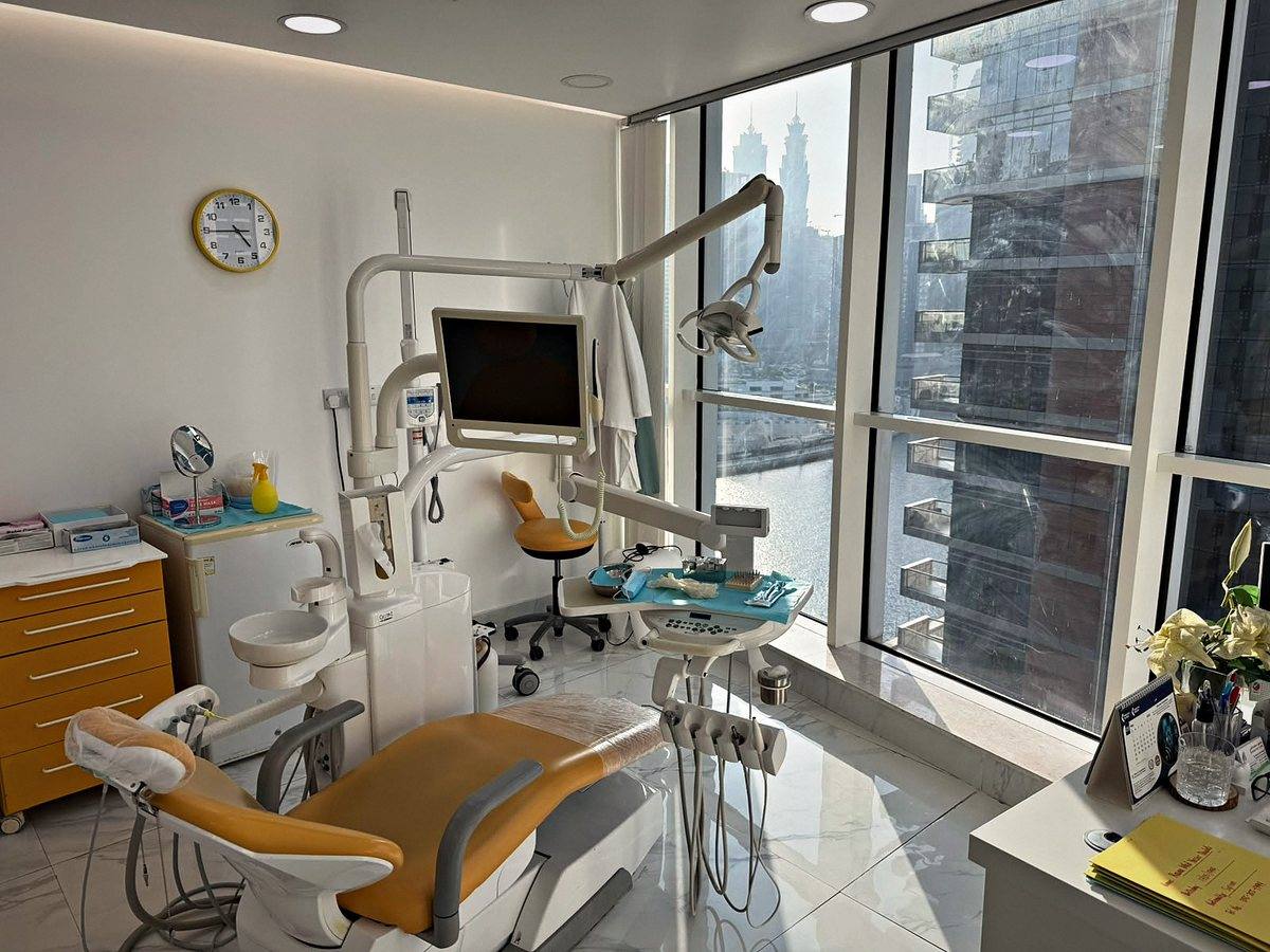 The treatment room at Murano Polyclinic in the afternoon light